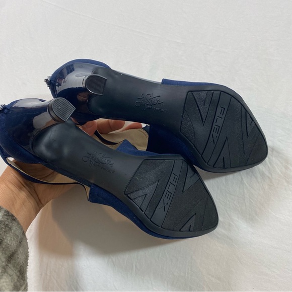 Life Stride Heels Navy Blue Giovanna 2 shoes women’s 7.5 back Zip Cut out Pumps - Picture 6 of 8